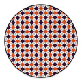 Halloween Checked Pattern Print Round Floor Mat