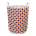 Halloween Checked Pattern Print Round Laundry Basket