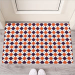 Halloween Checked Pattern Print Rubber Doormat
