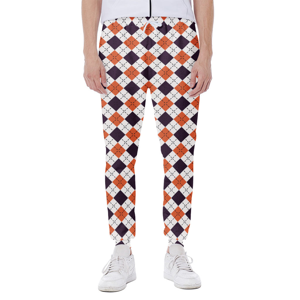 Halloween Checked Pattern Print Scuba Joggers