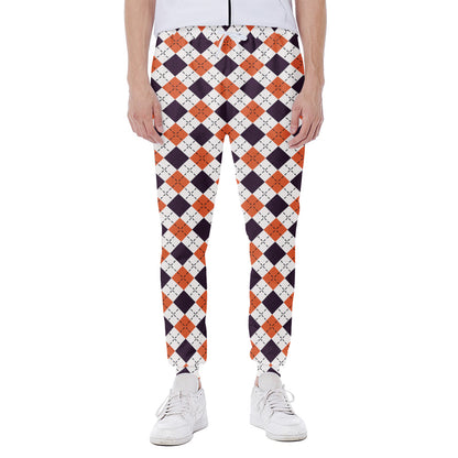 Halloween Checked Pattern Print Scuba Joggers