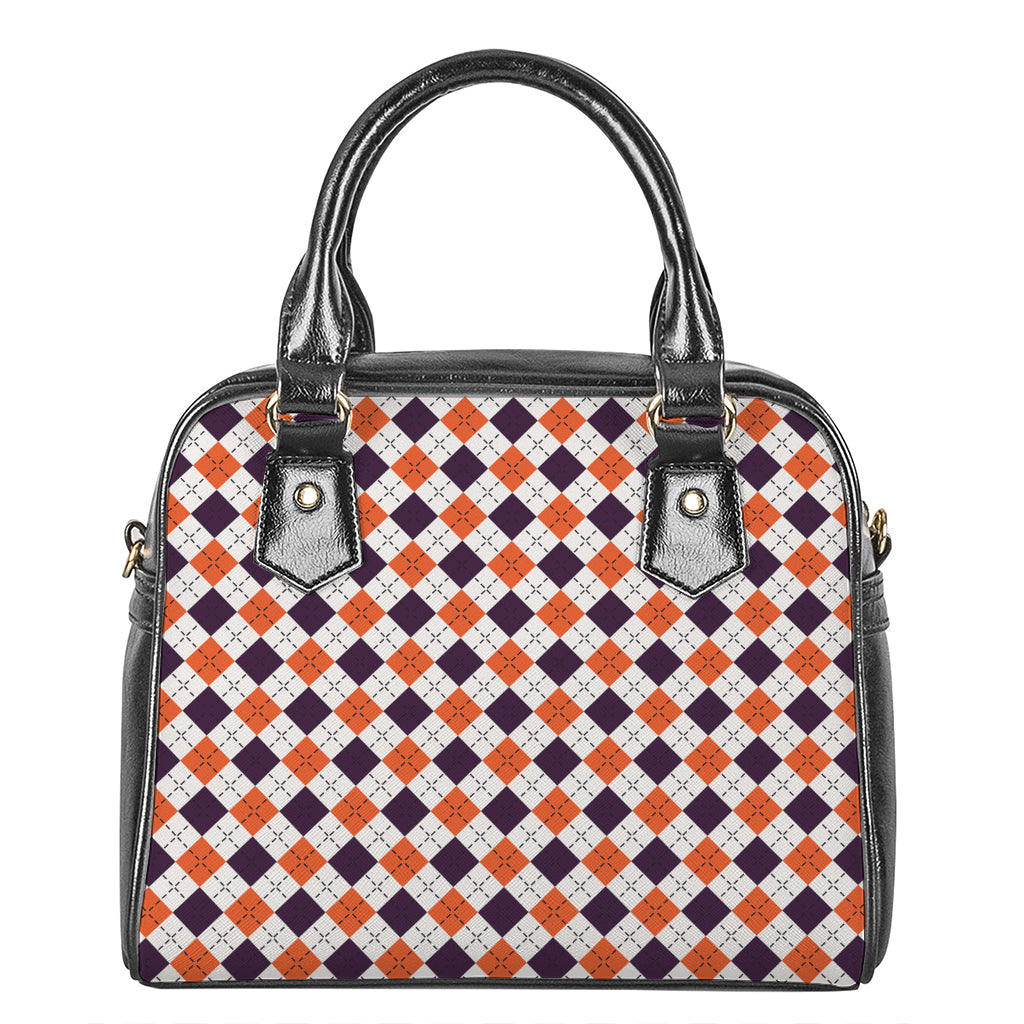 Halloween Checked Pattern Print Shoulder Handbag