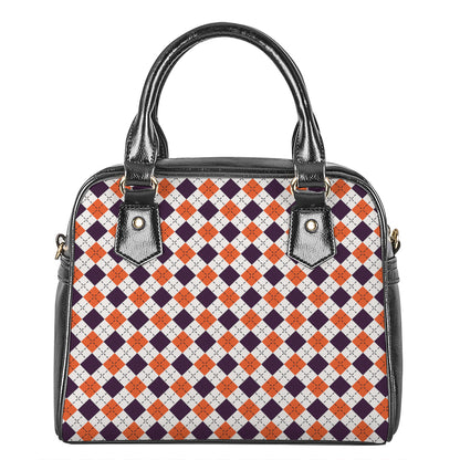 Halloween Checked Pattern Print Shoulder Handbag