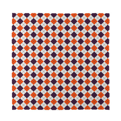 Halloween Checked Pattern Print Silk Bandana