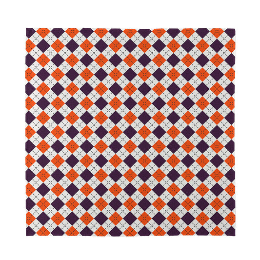 Halloween Checked Pattern Print Silk Bandana