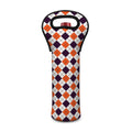 Halloween Checked Pattern Print Single Neoprene Wine Tote