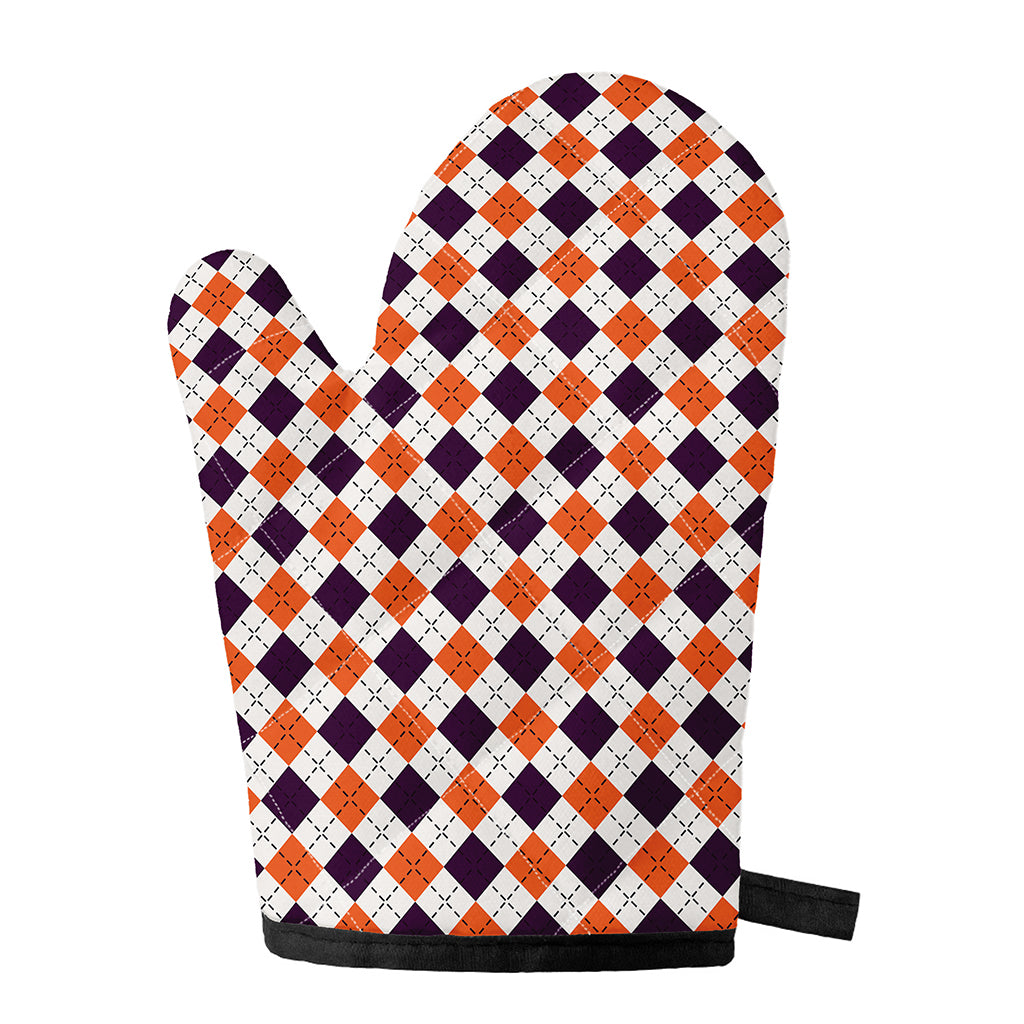Halloween Checked Pattern Print Single Oven Mitt