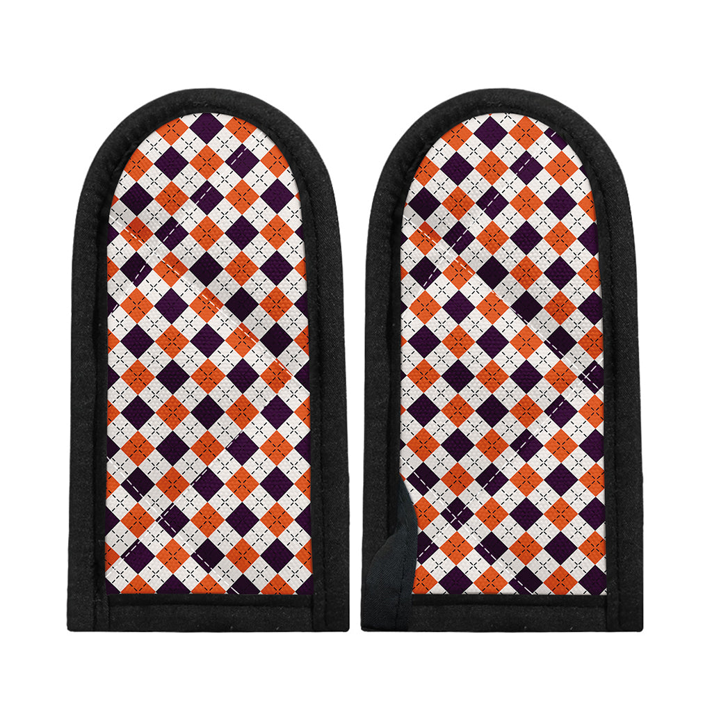 Halloween Checked Pattern Print Skillet Handle Cover