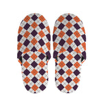 Halloween Checked Pattern Print Slippers