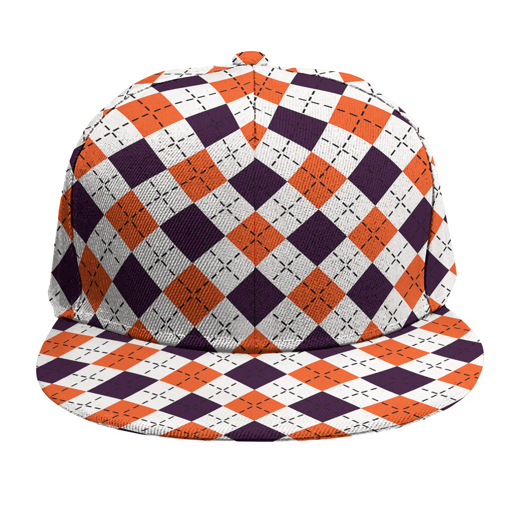 Halloween Checked Pattern Print Snapback Cap