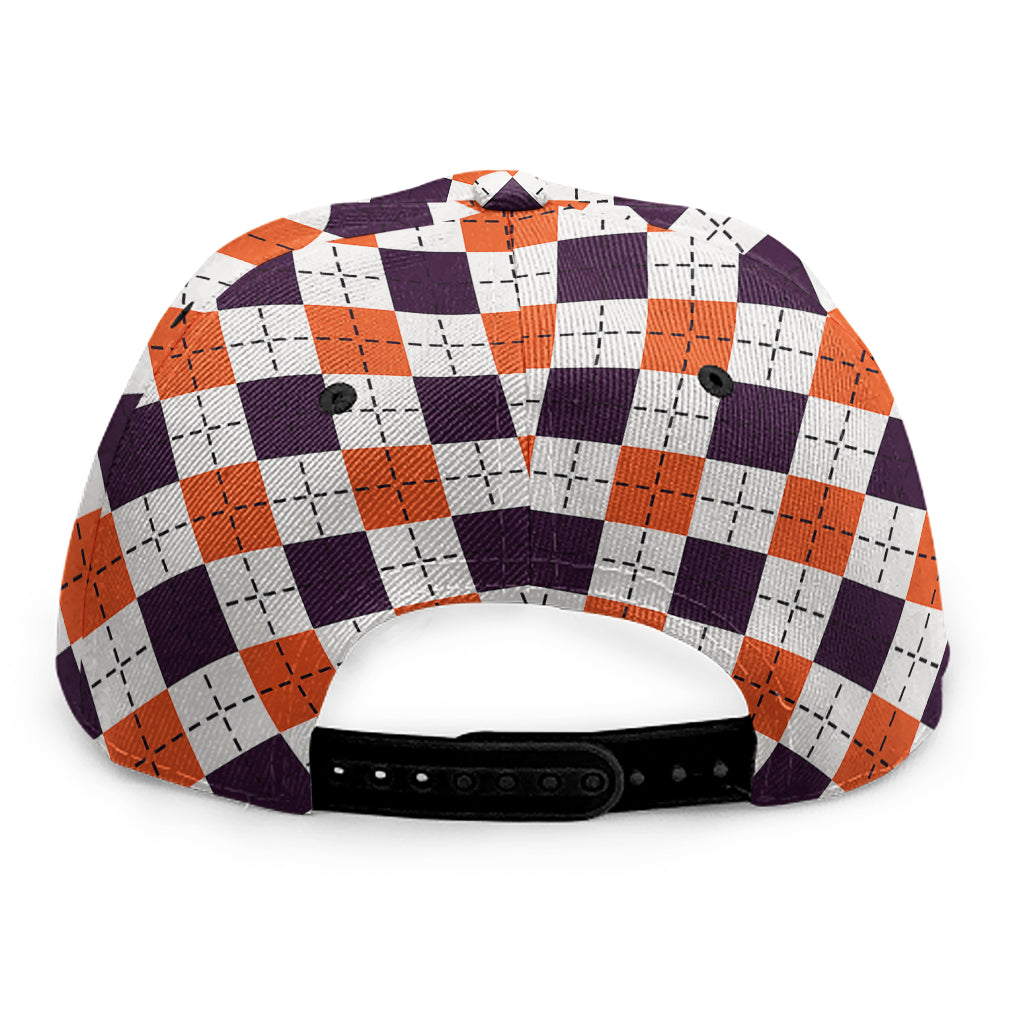 Halloween Checked Pattern Print Snapback Cap