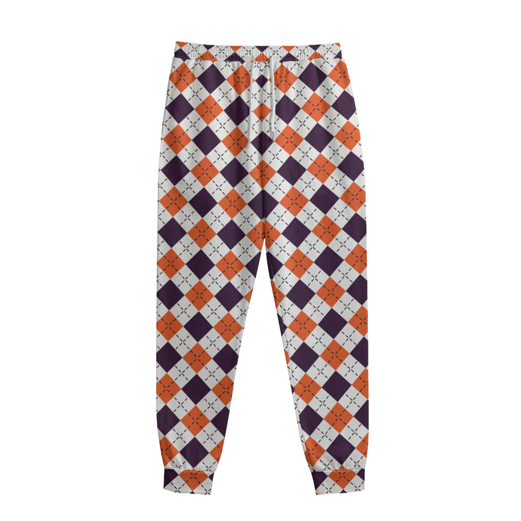 Halloween Checked Pattern Print Sweatpants