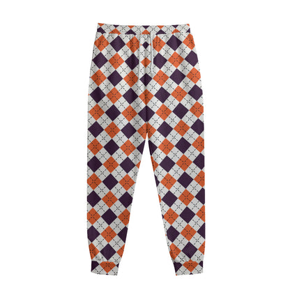 Halloween Checked Pattern Print Sweatpants