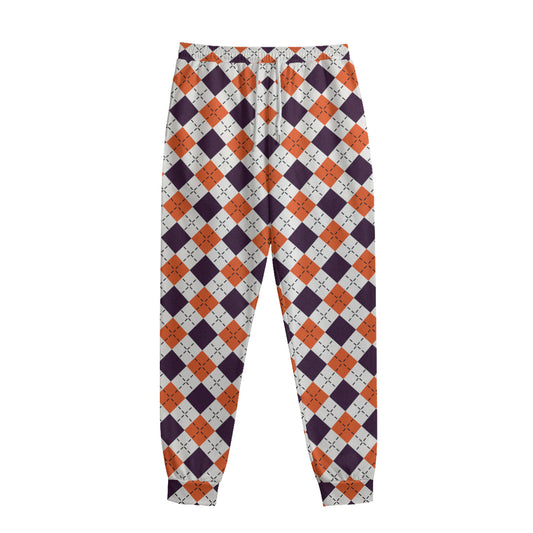 Halloween Checked Pattern Print Sweatpants