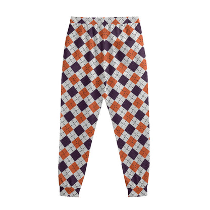 Halloween Checked Pattern Print Sweatpants