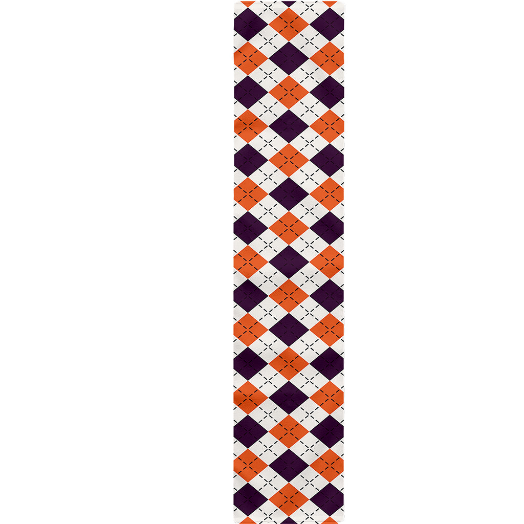 Halloween Checked Pattern Print Table Runner