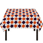 Halloween Checked Pattern Print Tablecloth
