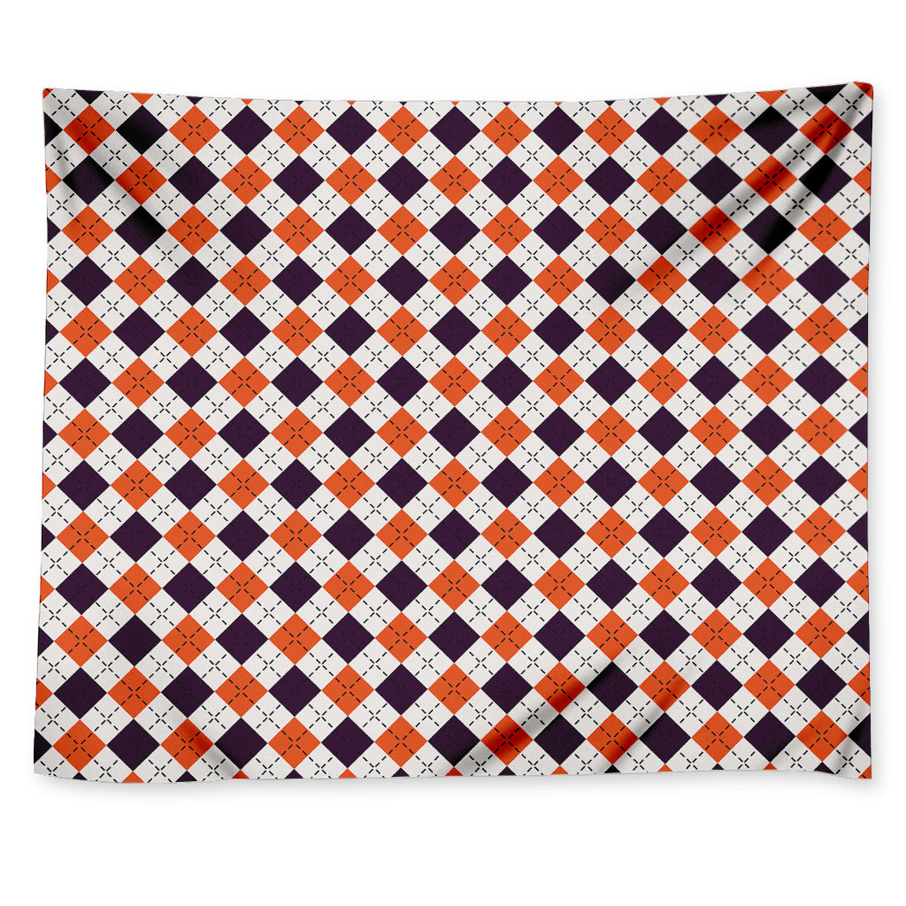 Halloween Checked Pattern Print Tapestry