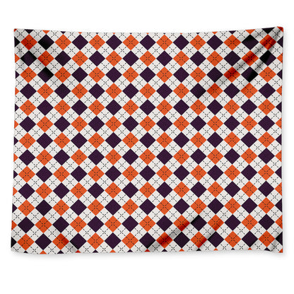 Halloween Checked Pattern Print Tapestry
