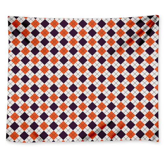 Halloween Checked Pattern Print Tapestry