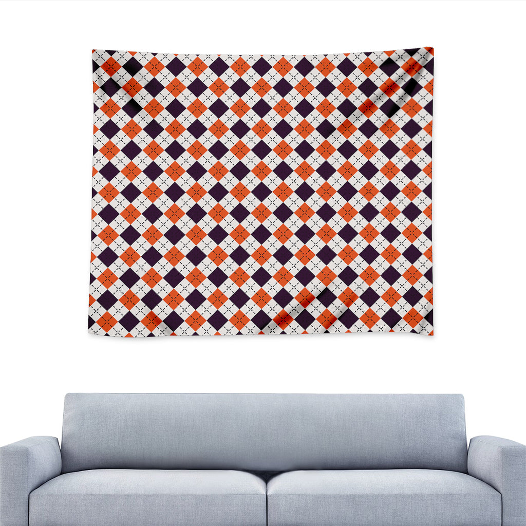 Halloween Checked Pattern Print Tapestry