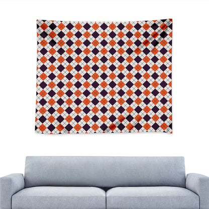 Halloween Checked Pattern Print Tapestry