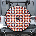 Halloween Checked Pattern Print Tire Cover With Camera Hole