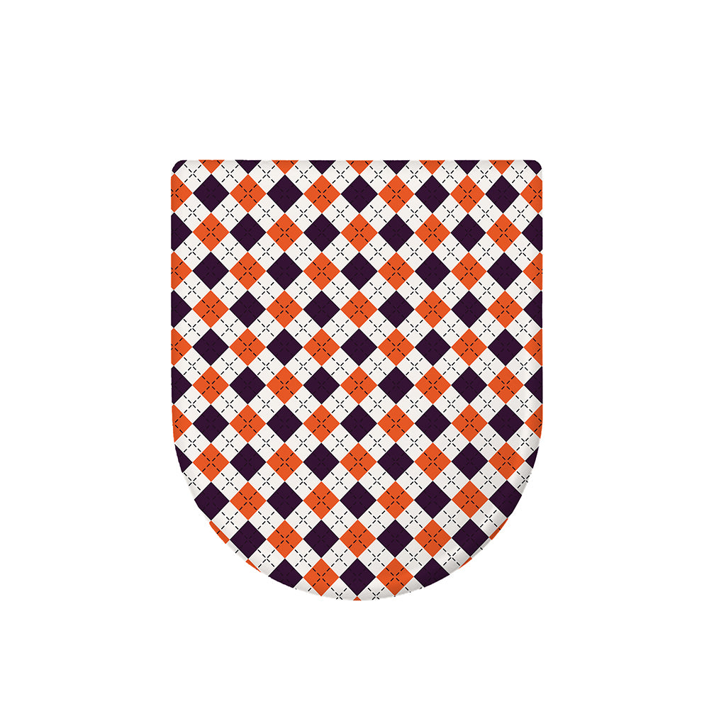 Halloween Checked Pattern Print Toilet Lid Cover