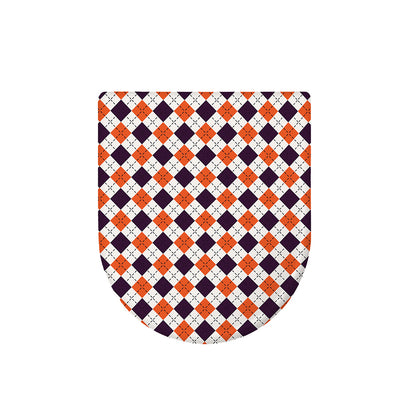 Halloween Checked Pattern Print Toilet Lid Cover
