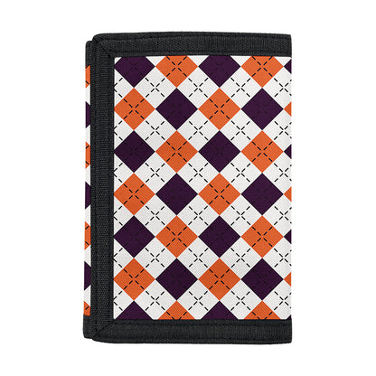 Halloween Checked Pattern Print Trifold Wallet
