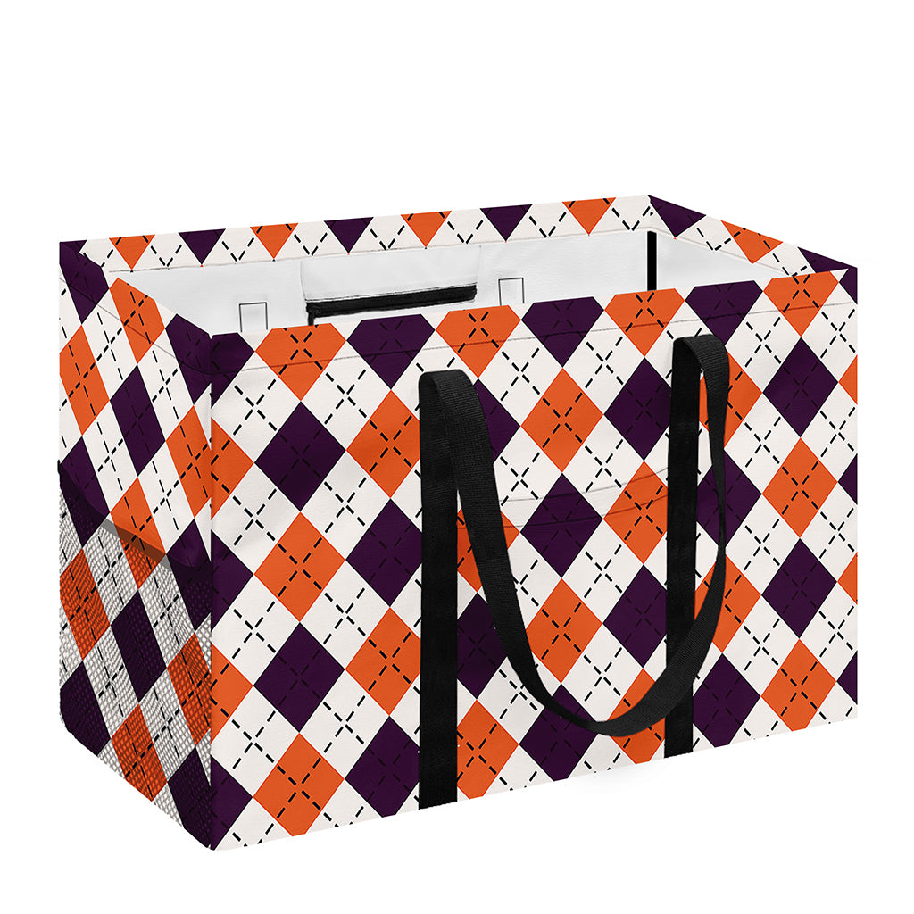 Halloween Checked Pattern Print Utility Tote Bag