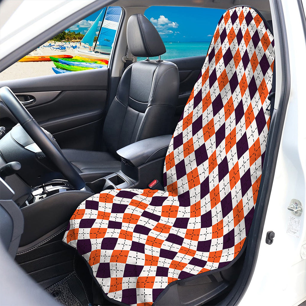 Halloween Checked Pattern Print Waterproof Car Seat Cover