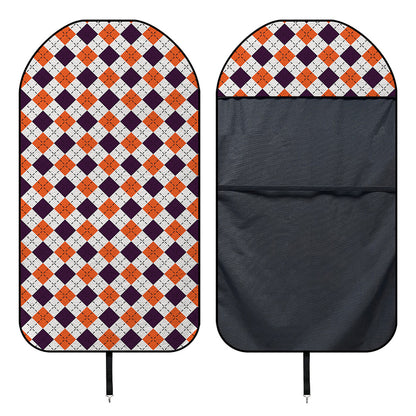 Halloween Checked Pattern Print Waterproof Car Seat Cover