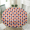 Halloween Checked Pattern Print Waterproof Round Tablecloth
