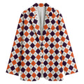Halloween Checked Pattern Print Women's Blazer