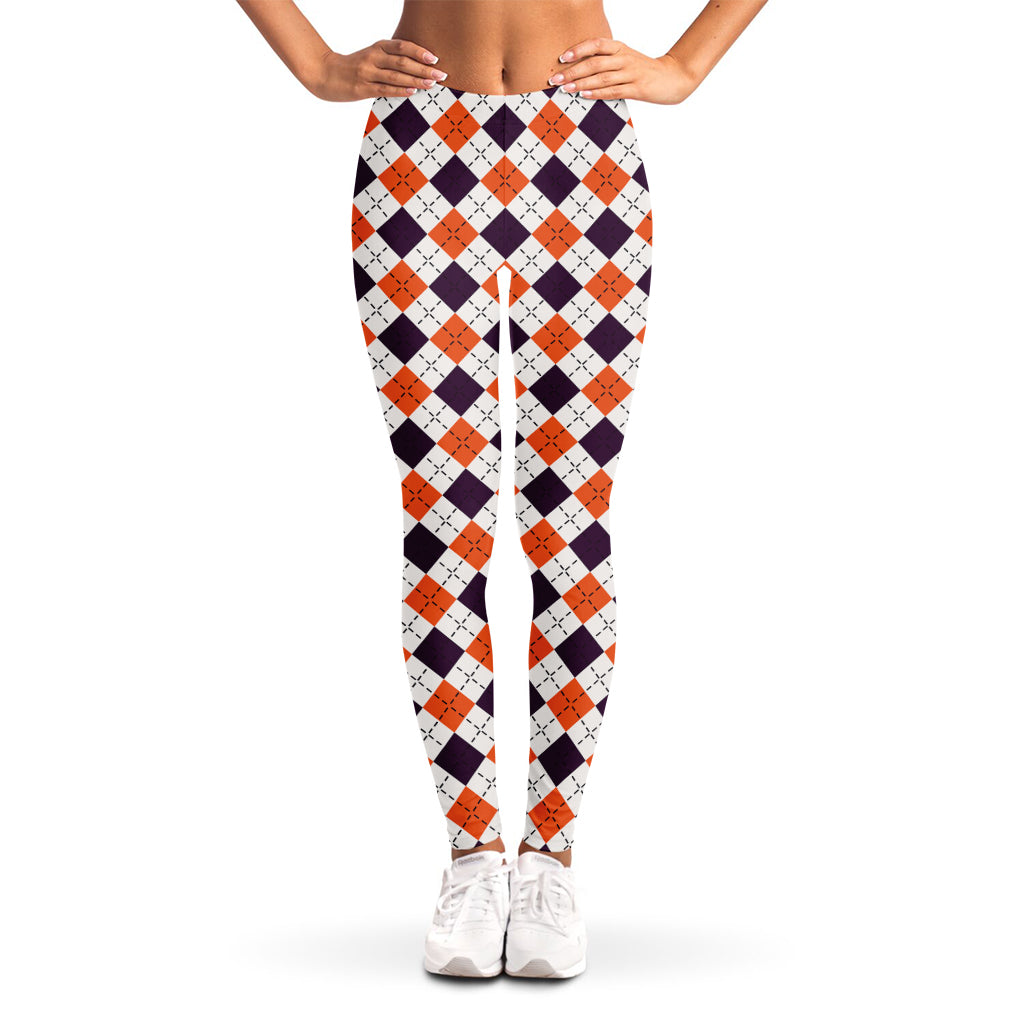 Halloween Checked Pattern Print Women's Leggings