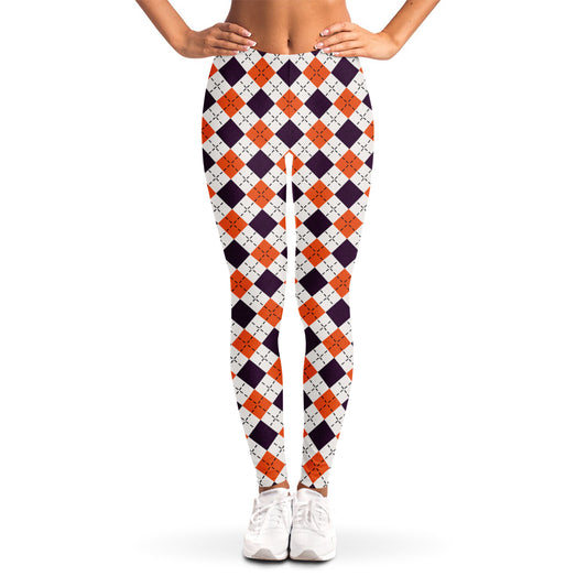 Halloween Checked Pattern Print Women's Leggings