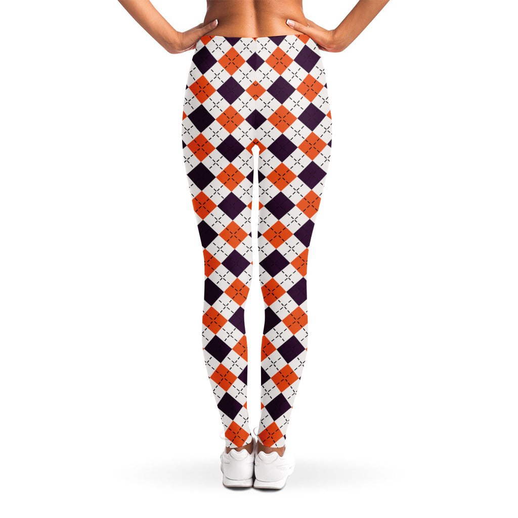 Halloween Checked Pattern Print Women's Leggings