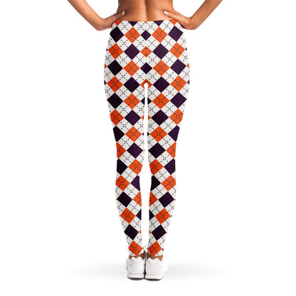 Halloween Checked Pattern Print Women's Leggings