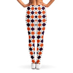 Halloween Checked Pattern Print Women's Leggings