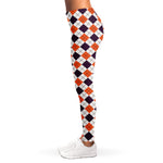 Halloween Checked Pattern Print Women's Leggings