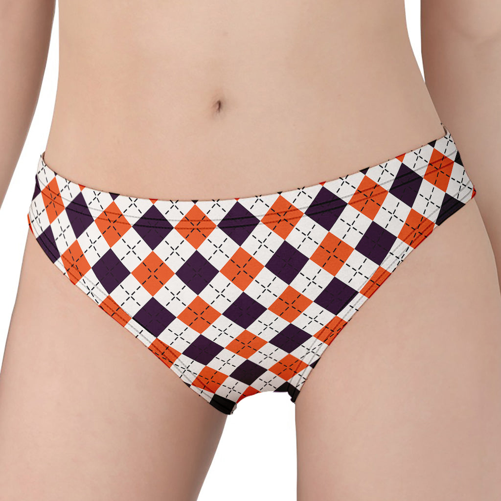 Halloween Checked Pattern Print Women's Panties