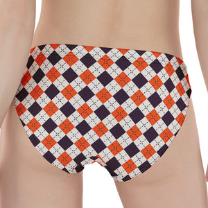 Halloween Checked Pattern Print Women's Panties