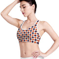 Halloween Checked Pattern Print Women's Sports Bra