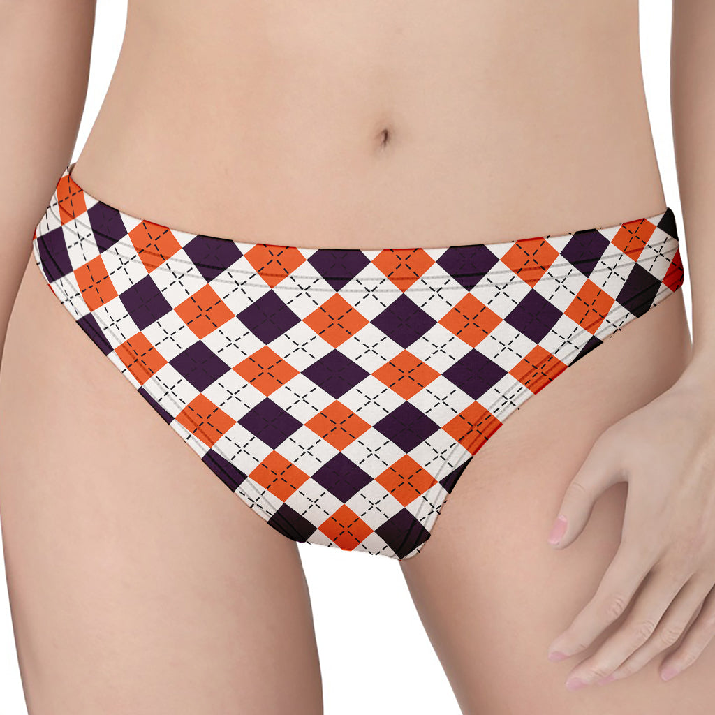 Halloween Checked Pattern Print Women's Thong