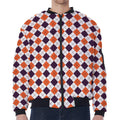 Halloween Checked Pattern Print Zip Sleeve Bomber Jacket