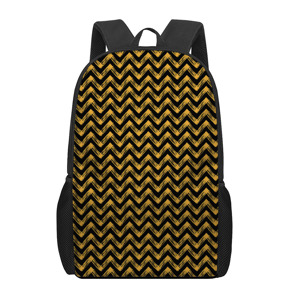 Halloween Chevron Pattern Print 17 Inch Backpack