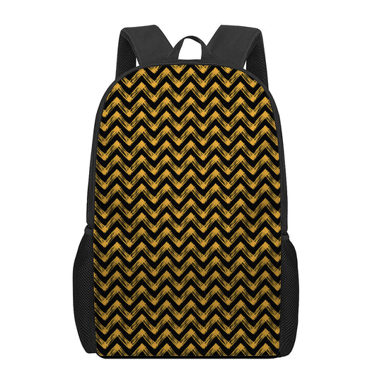 Halloween Chevron Pattern Print 17 Inch Backpack