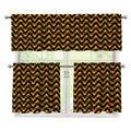Halloween Chevron Pattern Print 3 Piece Kitchen Curtains