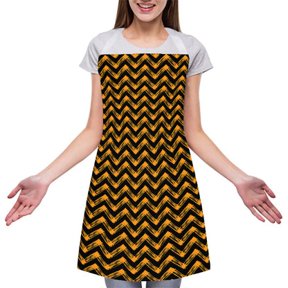 Halloween Chevron Pattern Print Adjustable Apron